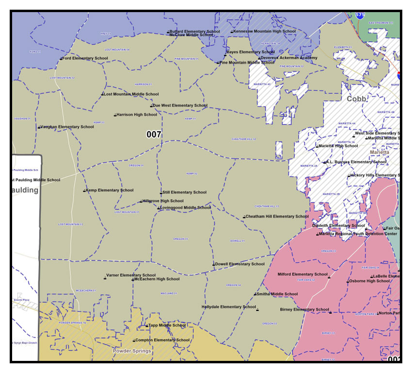 Map of Cobb County School Board Post 7