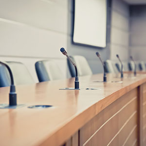 Professional open school board meeting room